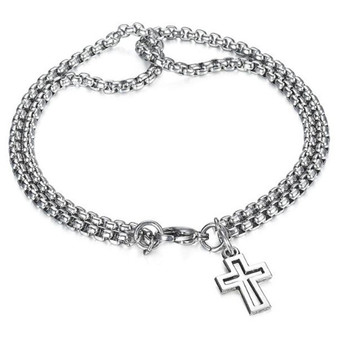 Double Layer Jesus Cross Chain | Heavens Apparel