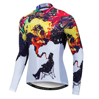 3D Print Skull Long Sleeve Cycling Jersey