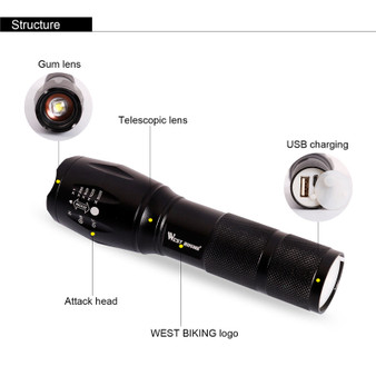 Rechargeable and Waterproof Front Flashlight