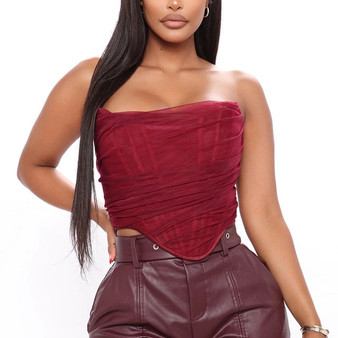 Strapless Bustier Corset Crop Tops