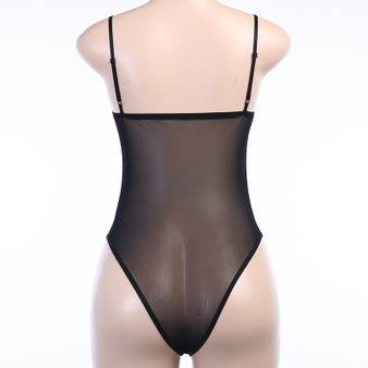 Mesh Transparent Backless Bodysuits