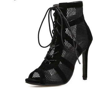 2021 Fashion Lace Up Cross-tied Peep Toe High Heel Ankle