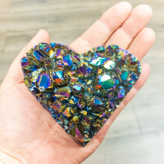 Rainbow Amethyst Druzy Heart Large