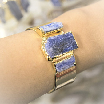 Blue Kyanite 3-Stone Bracelet