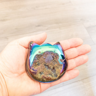 Rainbow Agate Druzy Cat Heads