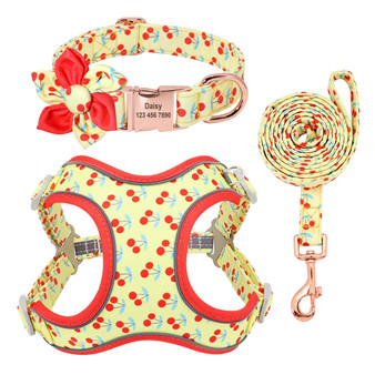 Custom Printed Dog Collar Leash Harness Set