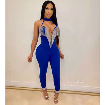 Women Sexy  V Neck Jumpsuit