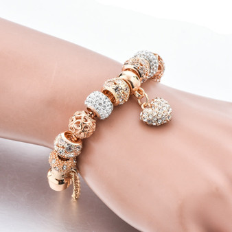 Luxury Crystal Heart Charm Bracelets