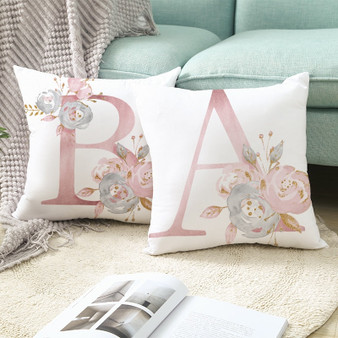 Pink Letter Decorative Pillow Cushion Covers Pillowcase