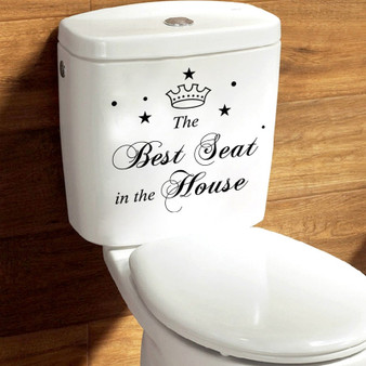 Best Seat in the House characters Crown Toilet Stickers Bathroom Home Decoration
