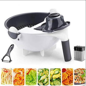 9 In 1 Upgraded Vegetable Cutter Rotate With Drain Basket