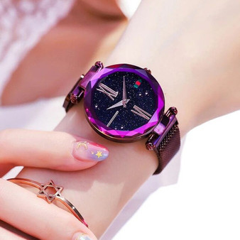 Luxury Waterproof Wristwatch Ladies Women Watches Starry Sky Magnetic Shock Resistant