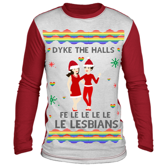 Dyke The Halls Fe Le Le Lesbians Ugly Christmas Sweater