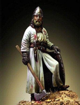 Knights Templar Figurine<br> White Knight