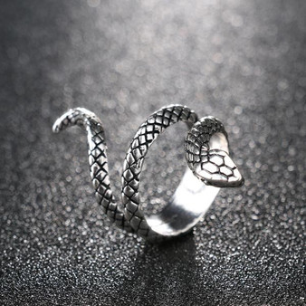 Gothic Silver Snake Ring