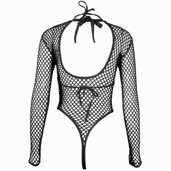 Long Sexy Fishnet Bodysuit