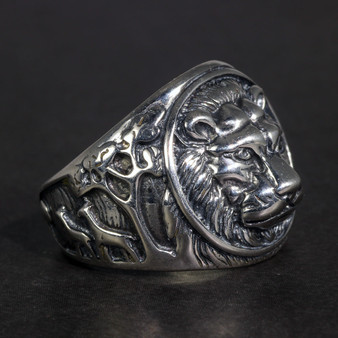 Lion Head Silver Ring