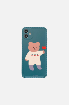 Sweet Cherry Bear Green iPhone Case