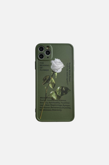 Retro Dark Green Rose iPhone Case