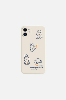 Kawaii Line Art Bunny Carrot iPhone Case