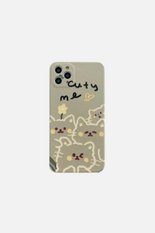 Sweet Line Art Cat iPhone Case