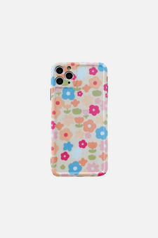 Retro Summer Sweet Stickers Flowers Yellow iPhone Case