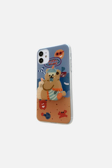 Cute Bear Brown Stand Holder iPhone Case