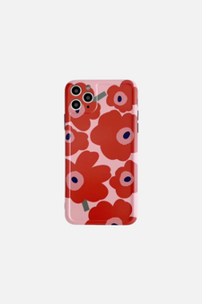 Retro Art Oil Painting Flowers Red iPhone Case