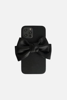 Bow Black Leather iPhone Case