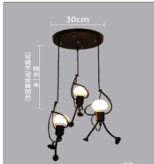 Creative Little Man Pendant Lights Climbing Pendant Lamp for Children Room Hanging Lamp Metal Cord Pendant Lamps Art Decoration