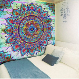 Bohemian Floral Mandala Tapestry