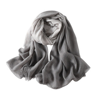 Scarf women winter imitation cashmere shawl warm silk scarf widened and widened gradient color scarf wild pure color bib women-Alibaba