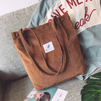 Bags for Women 2020 Corduroy Shoulder Bag Reusable Shopping Bags Casual Tote Female Handbag for A Certain Number of Dropshipping