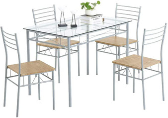 CIPACHO Modern Family Iron Glass Dining Table Breakfast