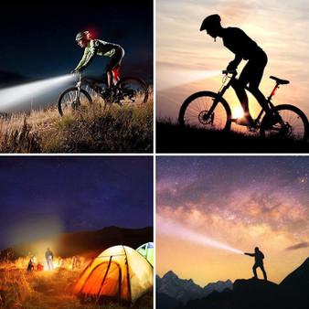 LED Bicycle Light Set 2400 mAh Power Bank, Mountain Bike Lights for Night Riding.