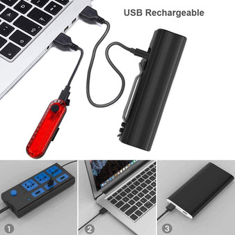 USB Rechargeable Bike Lights Front and Back, 9 Modes Light Runtime 15+