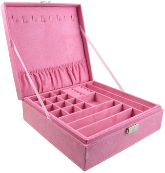 Two-Layer Lint Jewelry Organizer with Lock