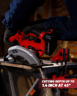 20V Cordless Circular Saw, PowerSmart Lithium Battery and Fast Charger.