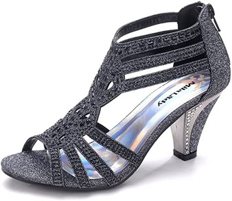 Lady Women's Lexie Crystal Dress Heeled Sandals