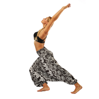 Ethnic style wide-leg digital printing sweatpants loose yoga pants