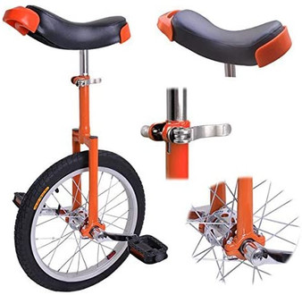 Orange 16 Inch In 16" Mountain Bike Wheel Frame Unicycle Cycling Bike