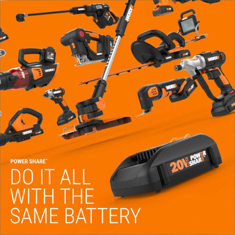 20V Power Share 12" Cordless String Trimmer & Edger, 2 Batteries and Quick Charger Included.