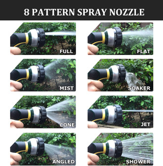 Flexible and Expandable Garden Hose, 8 Function Spray Nozzle, Easy Storage .