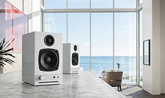 60W Powered Bookshelf Stereo Speakers