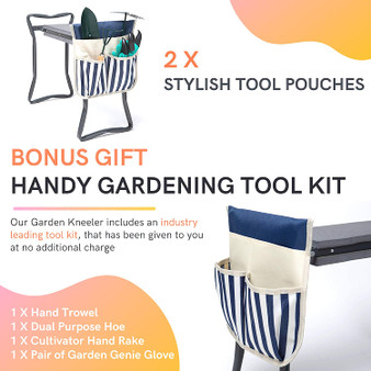 Portable Garden Kneeler and Seat+2 Tool Bag-Gardening Bench W/ Free Garden Accessories.