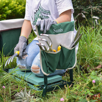 Garden Kneeler and Seat, with 2 Free Tool Pouch, with Kneeling Pad for Gardening.