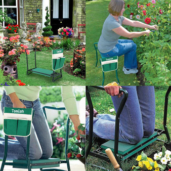Garden Stools Foldable Stool with Tool Bag , Portable Kneeler for Gardening.