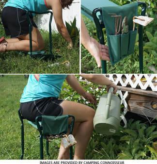 Garden Kneeler and Seat with 2 Tool Pouches, Portable Garden Kneeling Pad.