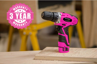 Pink Power 12V Cordless Drill & Driver Tool Kit for Women-Battery & Charger.