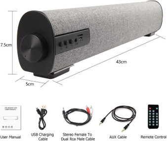 16.9 Inch Soundbar Surround Sound Home Theater Built-in Subwoofers